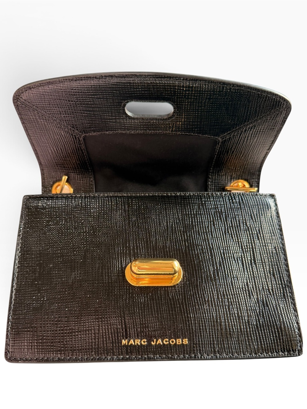LIKE NEW Marc Jacobs The Turnlock Leather Crossbody Bag - Black - Picture 10 of 16